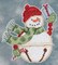 DIY Mill Hill Freezy Bell Snowman Christmas Counted Cross Stitch Kit